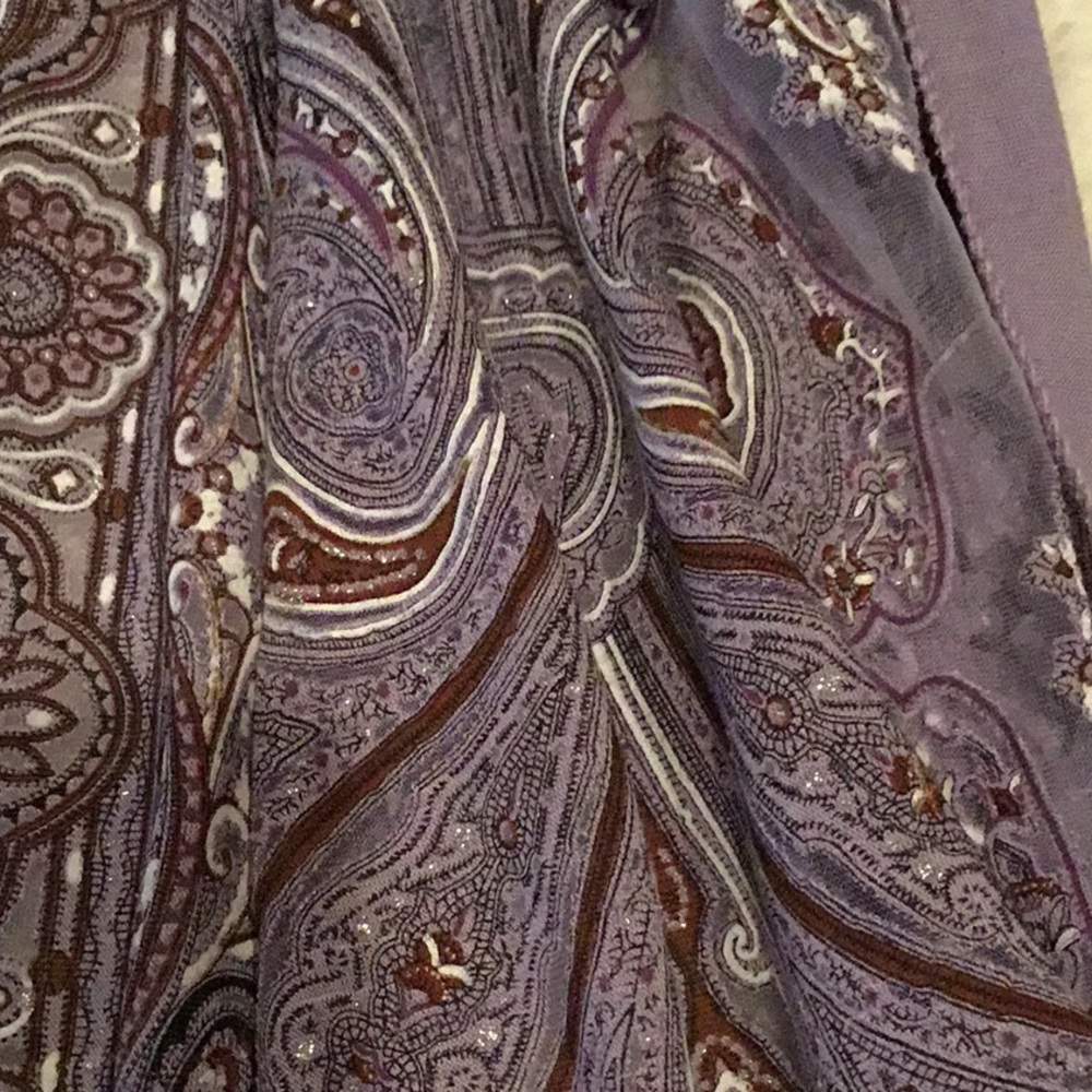 Vintage Lavender Fringed Wrap - Picture 3 of 4